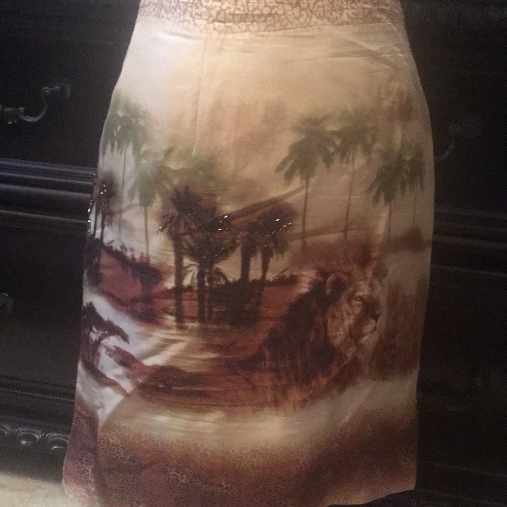 Vintage Safari Skirt with Beads